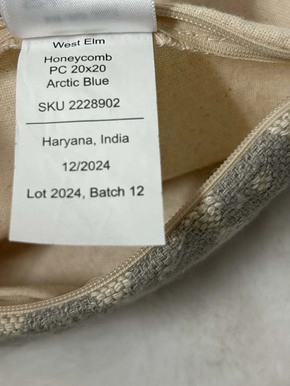 West Elm honeycomb silk pillow cover